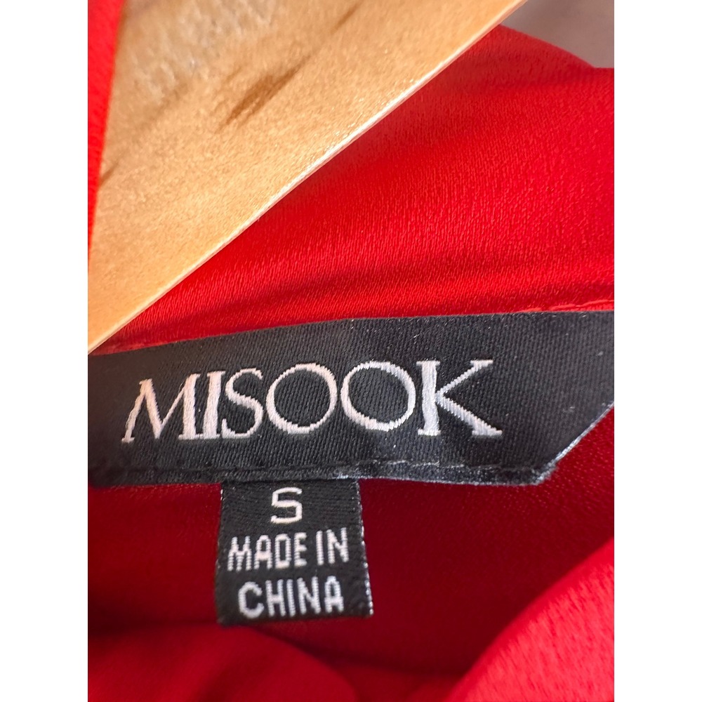 Misook Misook Mixed-Media Tie-Neck Long-Sleeve Jumpsuit women S minimalist - Picture 6 of 8